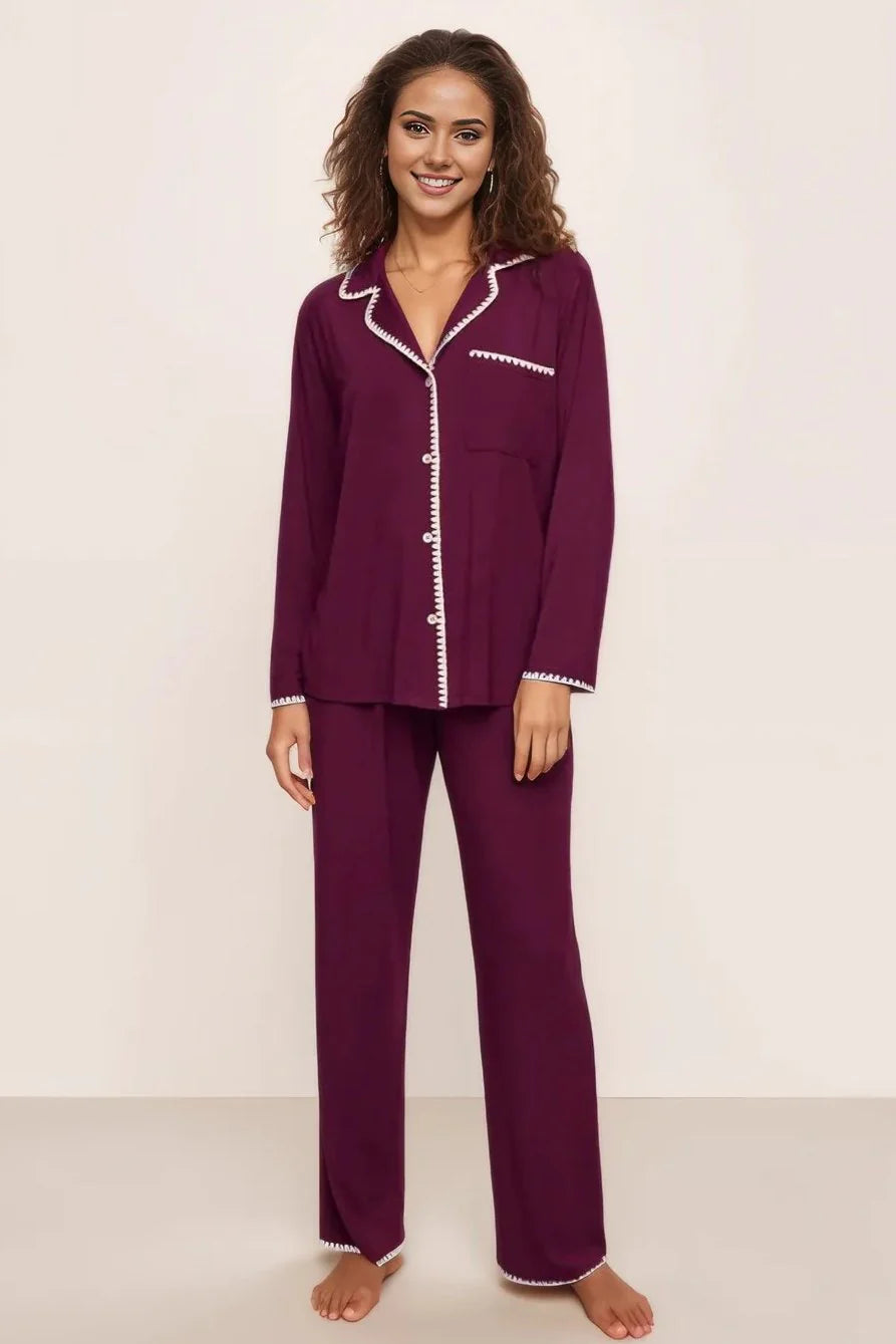 Eberjey Frida Classic Long PJ Set