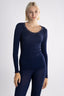 Oscalito Silk and Wool Long Sleeve Top with Leavers Lace