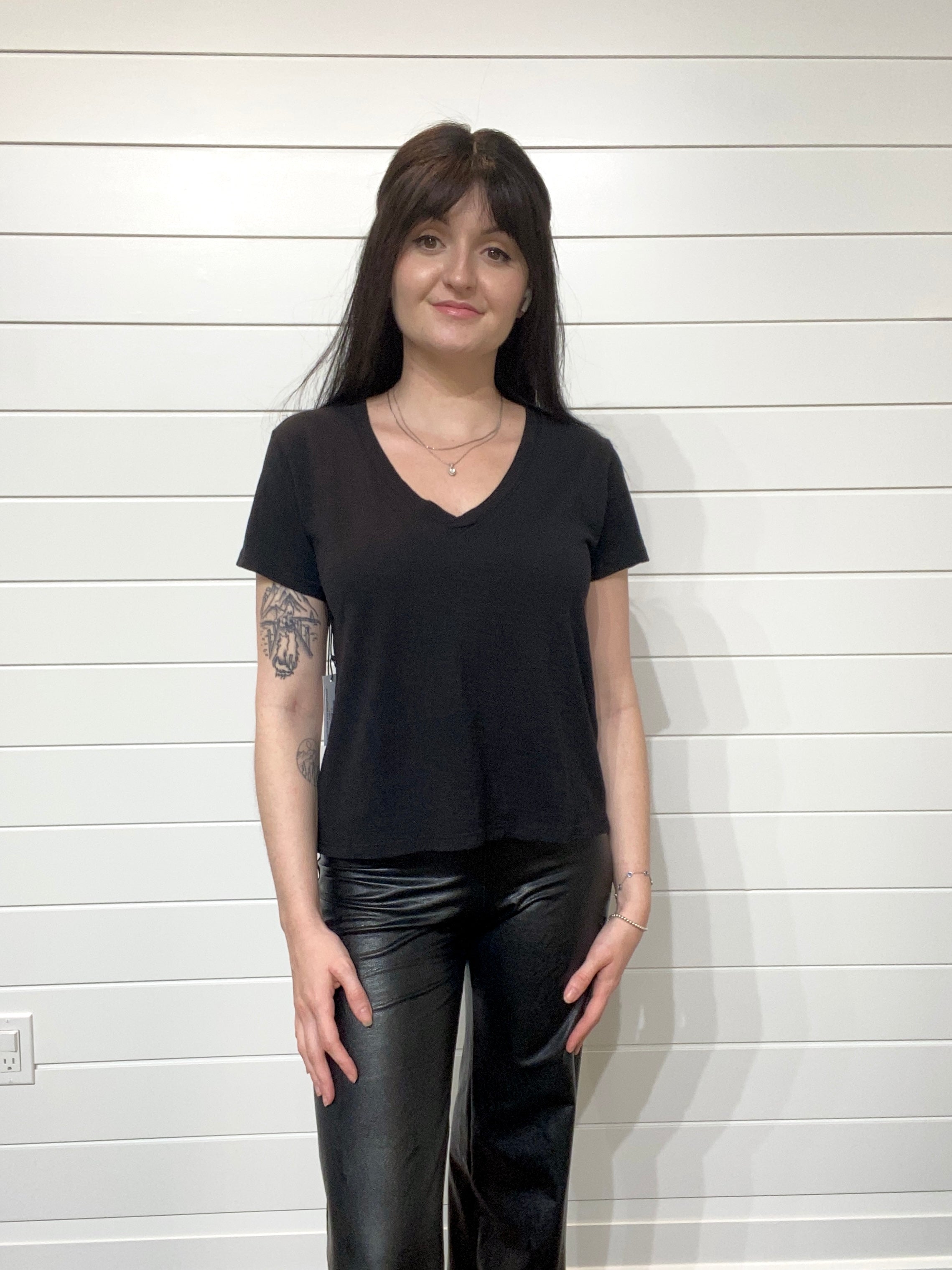 Velvet Originals Eli V Neck Cropped T-Shirt