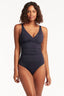 Sea Level Cross Front Rouched Swimsuit