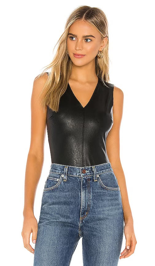 Commando Faux Deep V Leather Bodysuit
