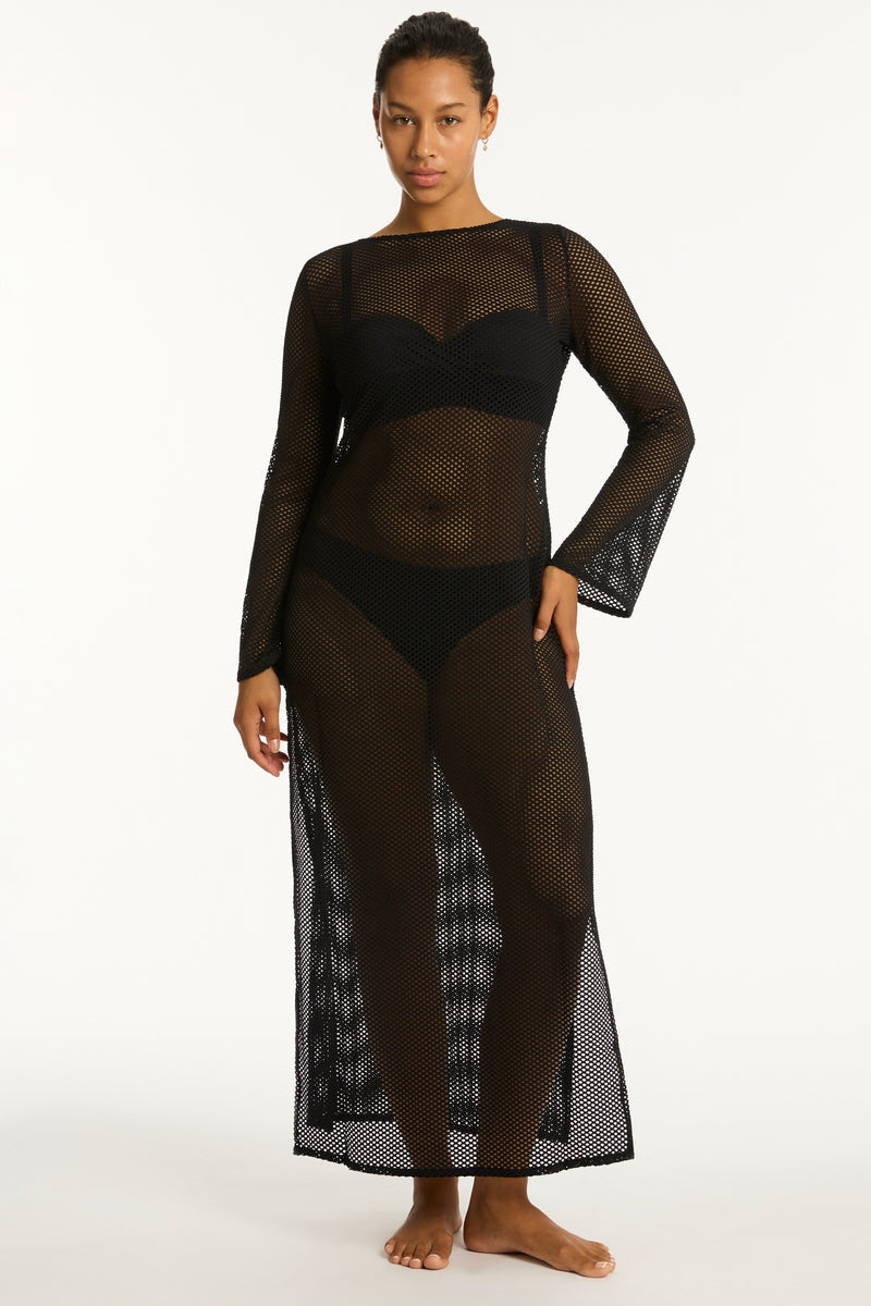 Sea Level Surf Mesh Long Dress