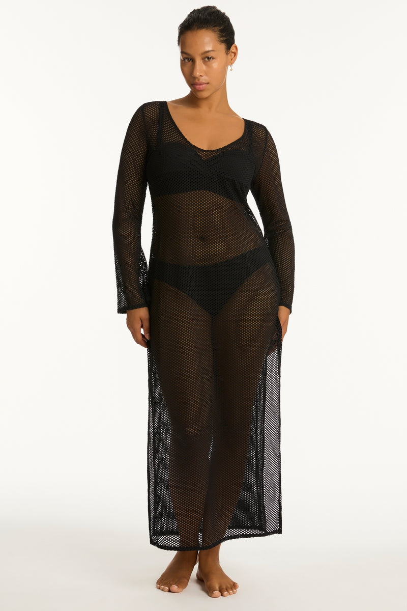 Sea Level Surf Mesh Long Dress
