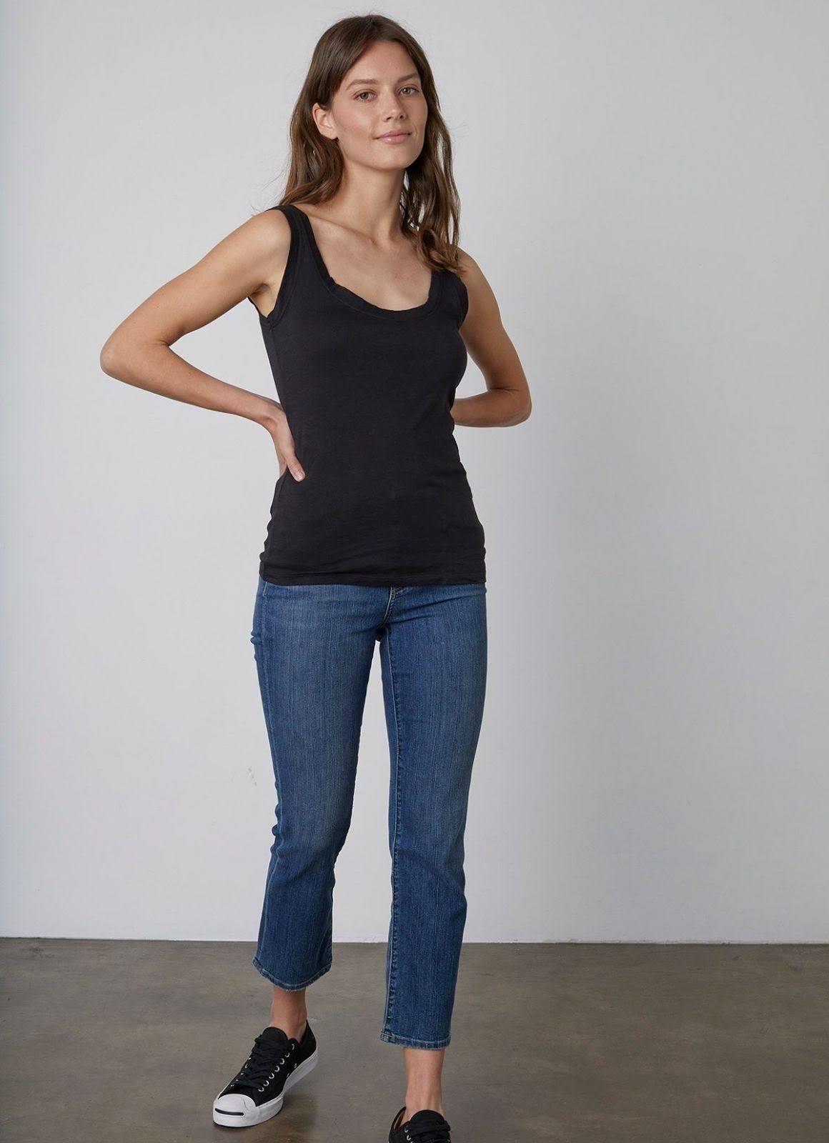 Velvet Mossy Gauzy Whisper Scoopneck Tank