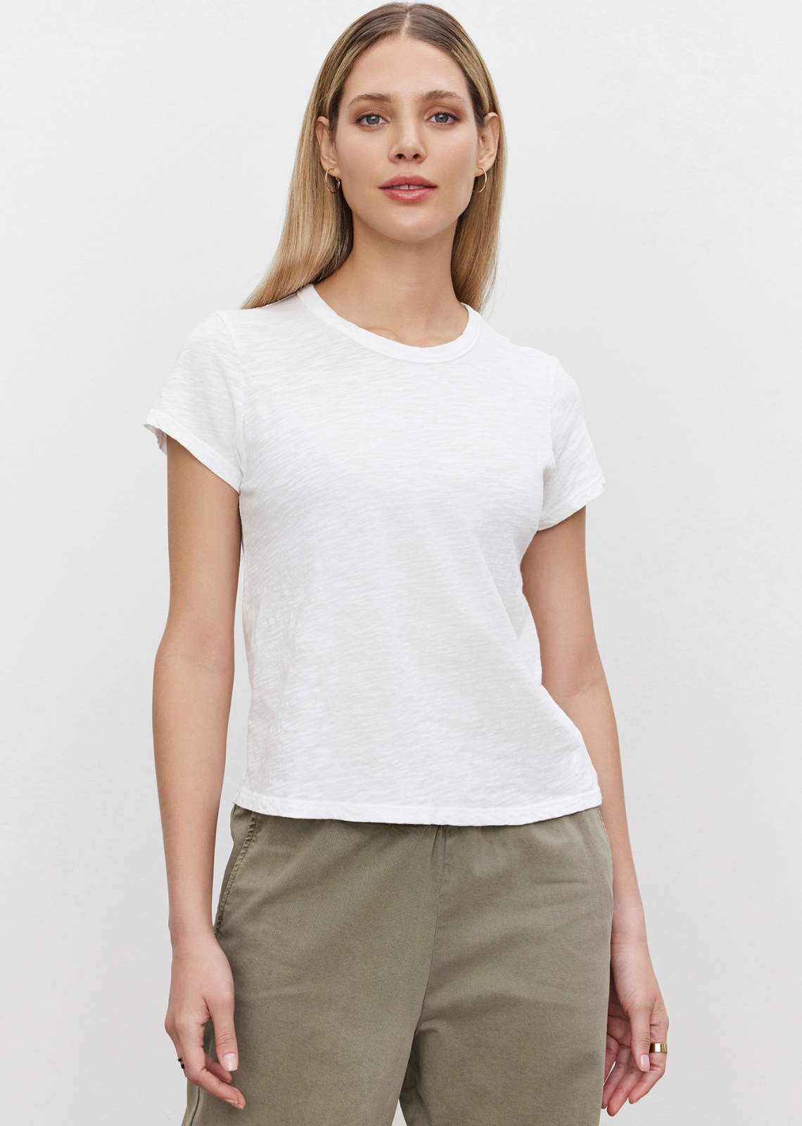 Velvet Originals Marie Crew Neck Cropped T-Shirt