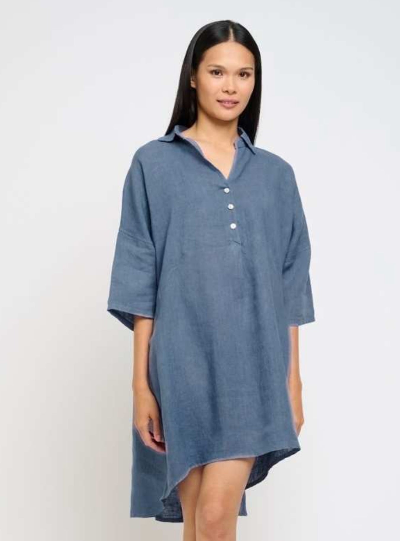 Pistache Collared Linen Coverup