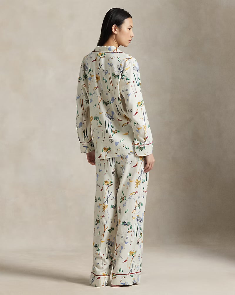 Ralph Lauren Flannel Printed Pant Pajama Set