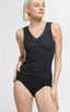 Oscalito Elegance Satin Wool and Silk V neck tank top