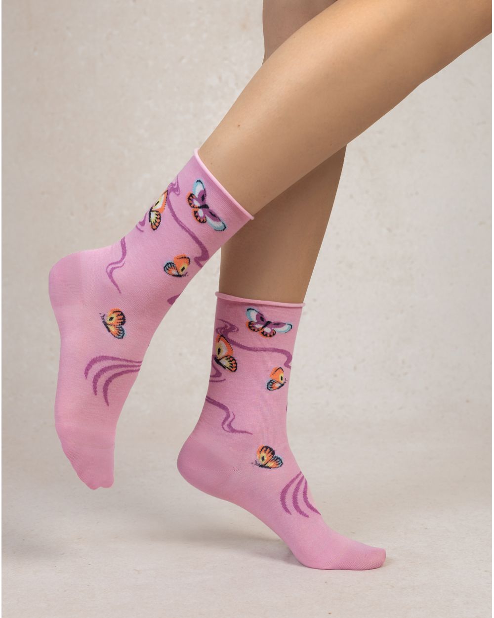 Bleu Foret Butterfly Socks