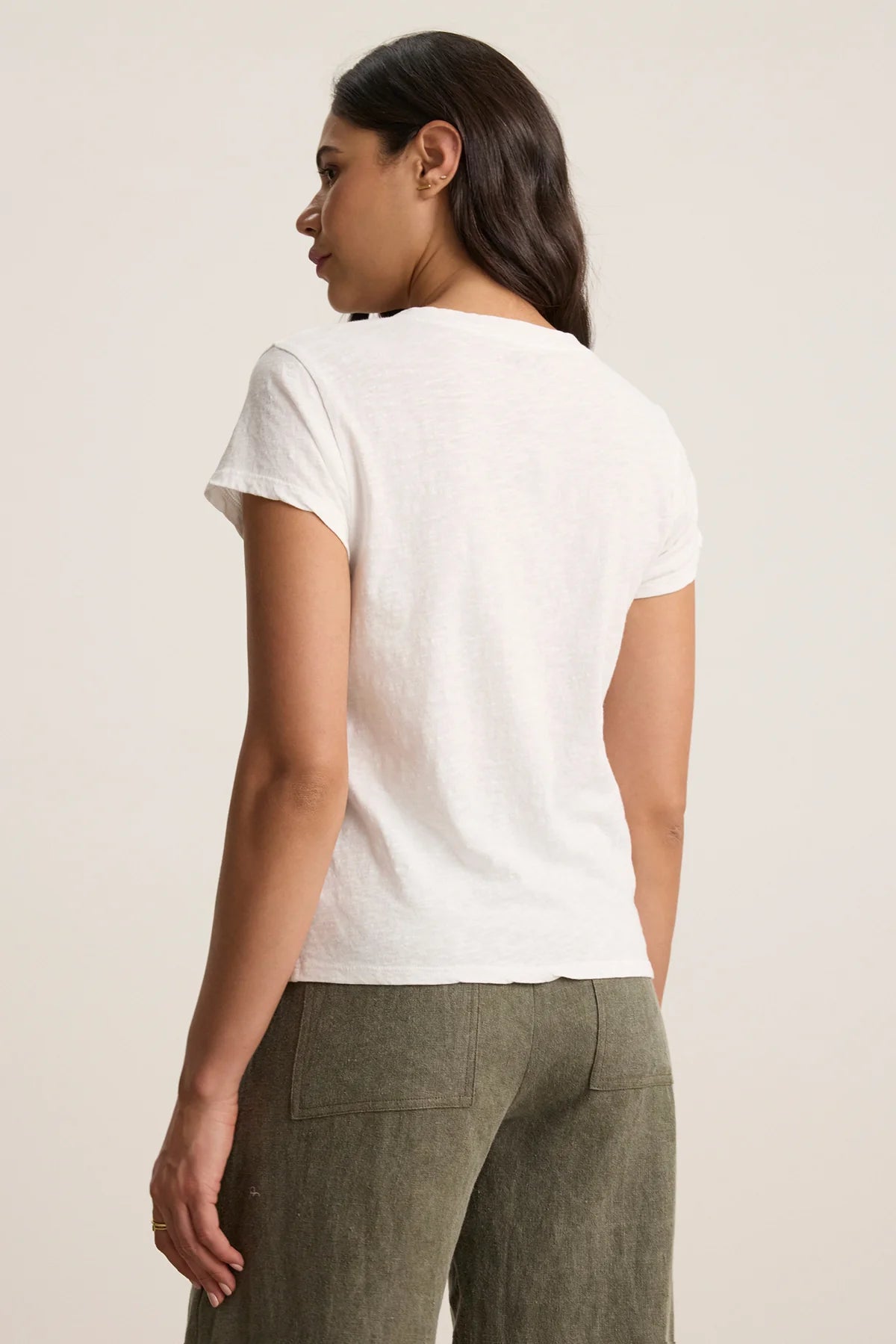 Velvet Originals Eli V Neck Cropped T-Shirt