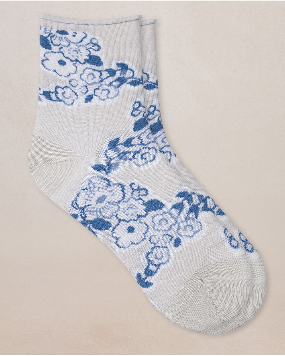 Bleu Foret Floral Socks