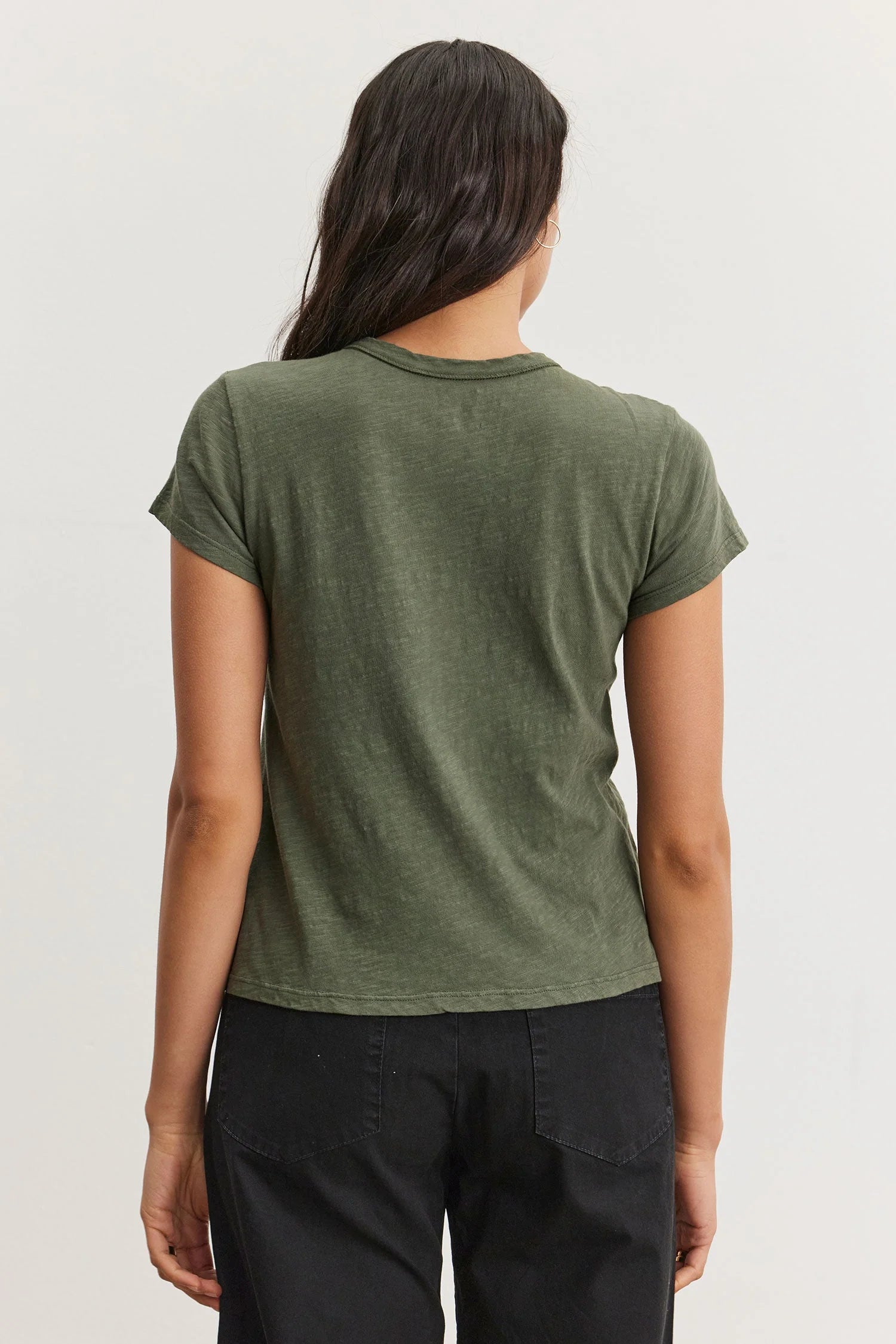Velvet Originals Marie Crew Neck Cropped T-Shirt