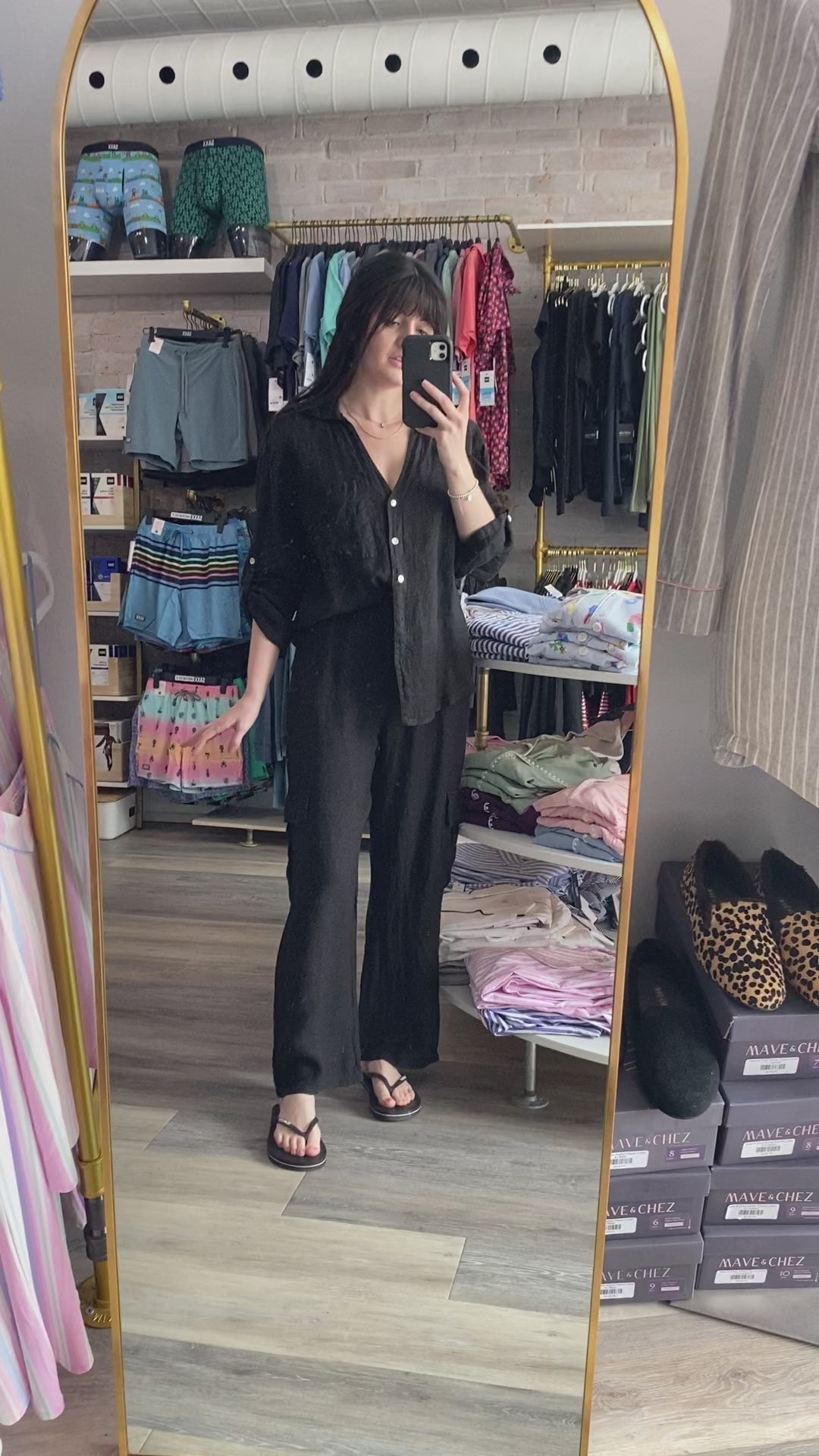 Pistache Linen Blouse and Cargo Pant