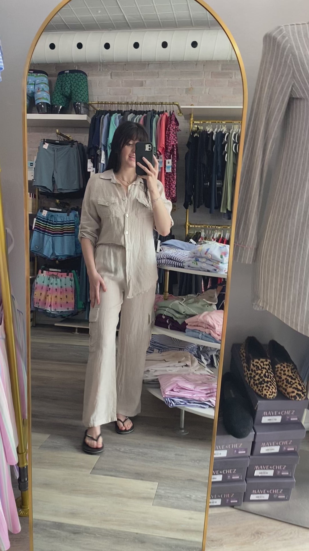 Pistache Linen 2 Piece Cargo Set