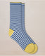 Bleu Foret Stripes Pattern Socks
