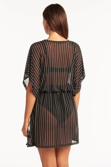 Sea Level Shoreline Pannelled Mesh Kaftan