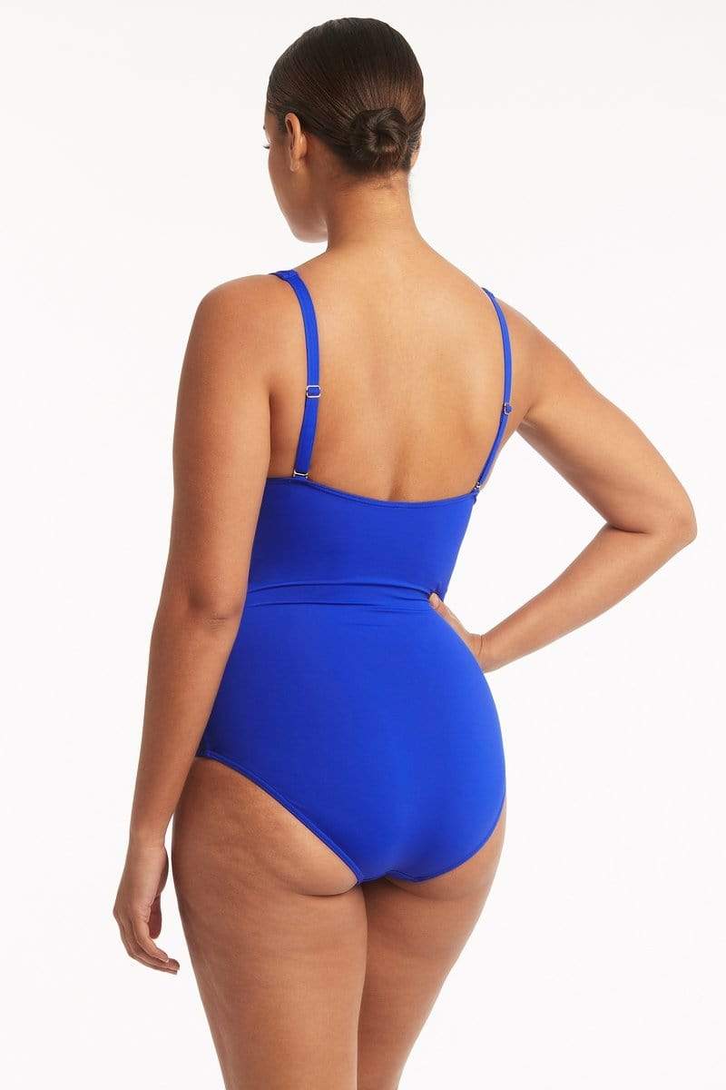 Sea Level Cross Front Rouched Swimsuit