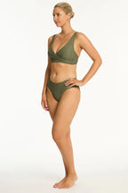 Sea Level Cross Front Mid Rise Bikini