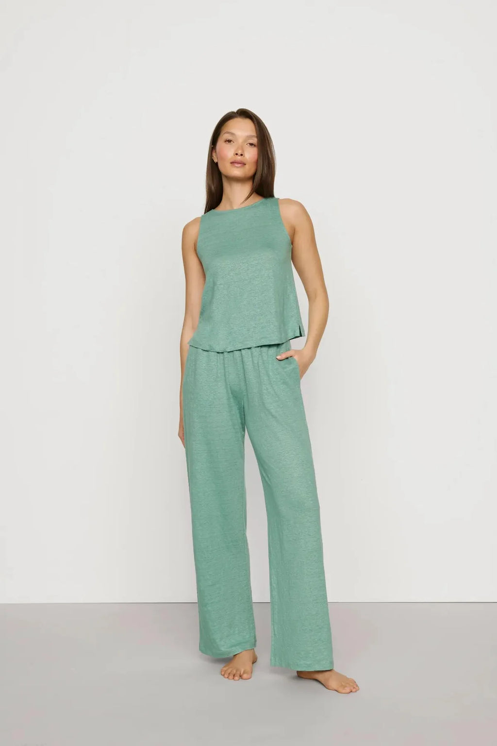 Eberjey Organic Linen Knit Tank and Pant Set