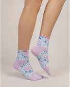 Bleu Foret Floral Socks