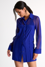 Shan Grid Mesh Beach Shirt