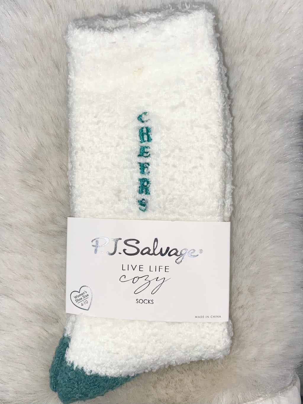 PJ Salvage Cozy Crew Socks with Grip