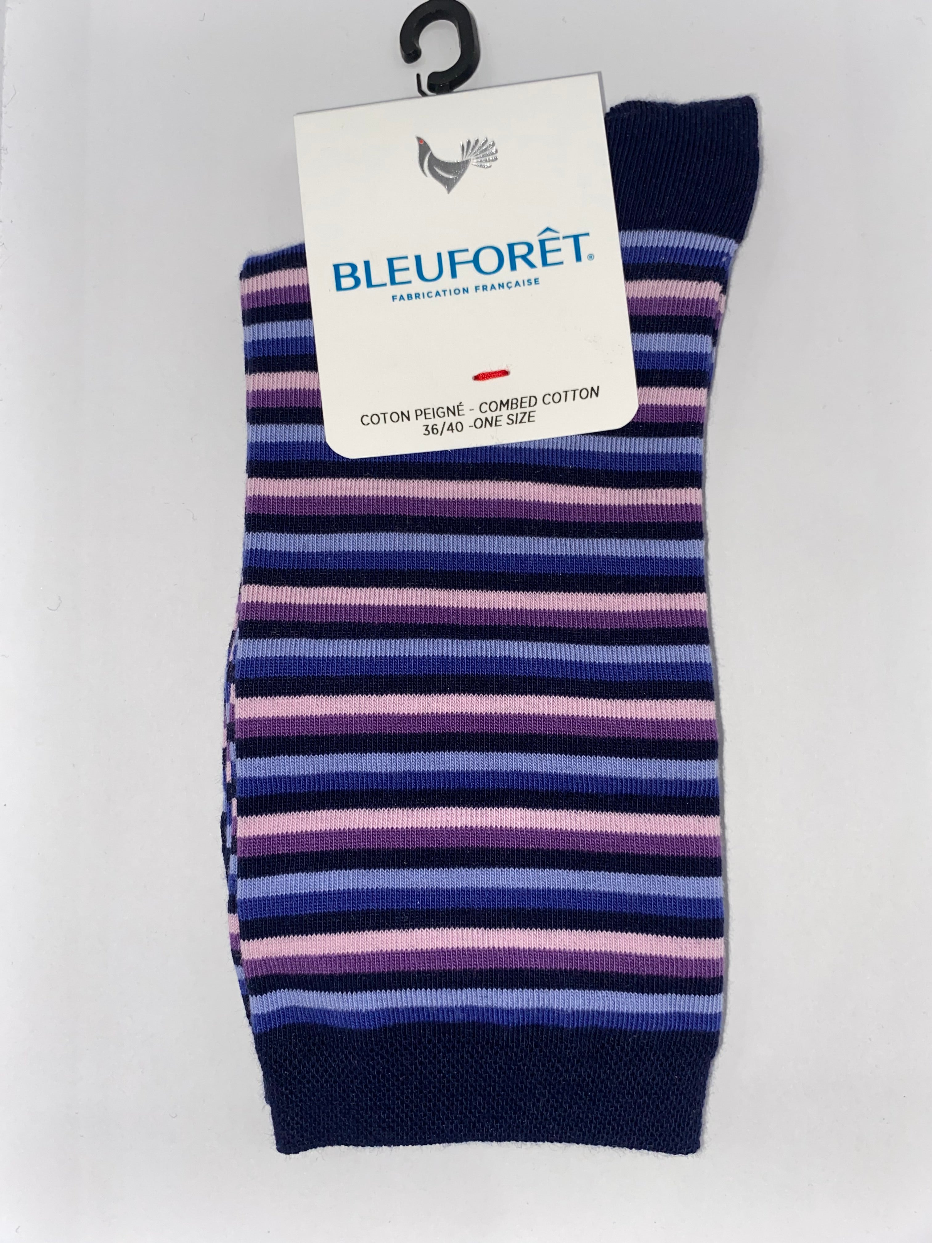 Bleu Foret Stripe Socks 6472