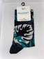 Bleu Foret Palm & Horse Combined Cotton Socks