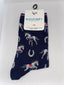 Bleu Foret Palm & Horse Combined Cotton Socks