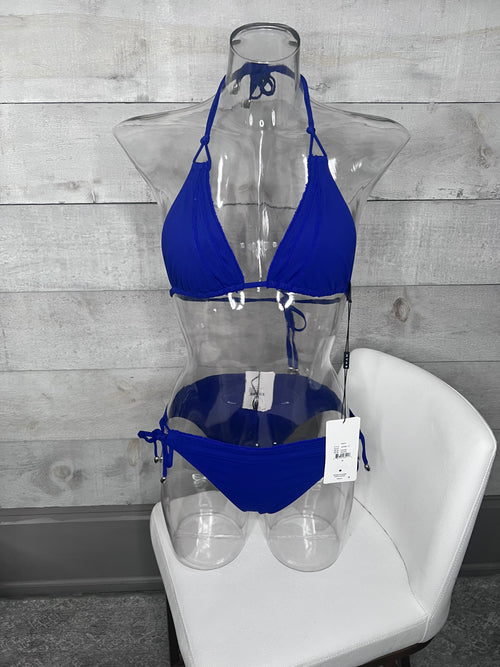 Shan Blue Majorelle Triangle with Knotted Bikini Bottom