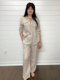 Pistache Linen 2 Piece Cargo Set