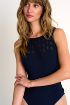 Shan High Neck Swimsuit with Oval Cutouts