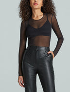 Commando Chic Mesh Long Sleeve Top