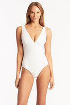 Sea Level Panel Line Swimsuit