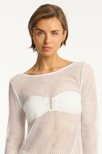 Sea Level Surf Mesh Long Dress
