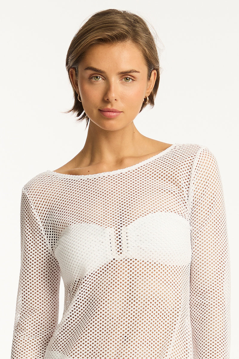 Sea Level Surf Mesh Long Dress