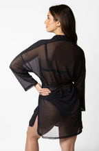 Koy Seascape Mesh Button Up Shirt Dress