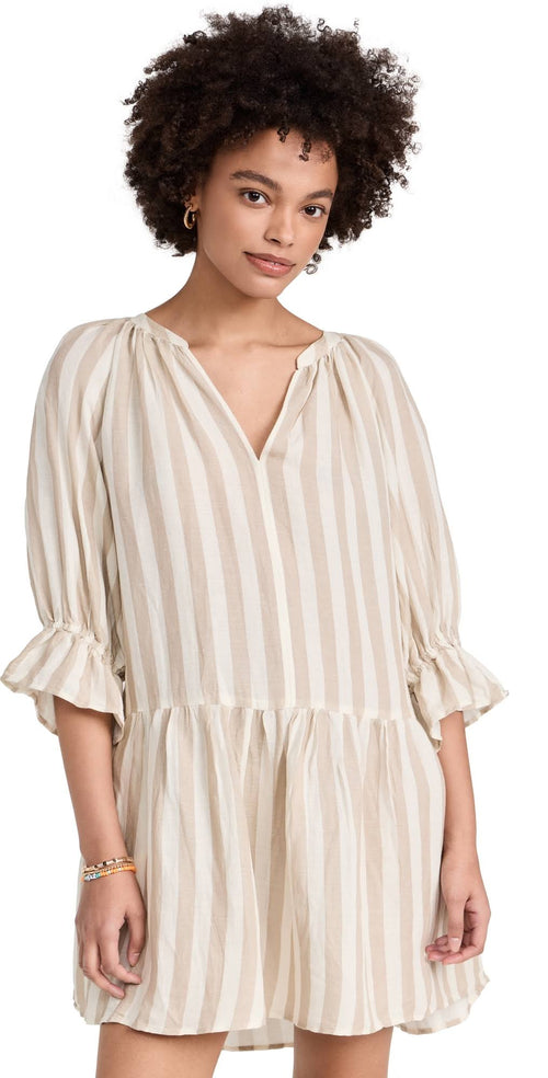 Velvet Jessica Striped Linen Dress