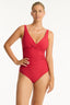 Sea Level Cross Front Rouched Swimsuit