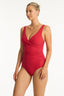Sea Level Cross Front Rouched Swimsuit