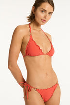 Sea Level Ruffle Triangle Bikini
