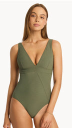 Sea Level Panel Line Swimsuit