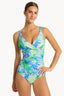 Sea Level Cross Front Rouched Swimsuit