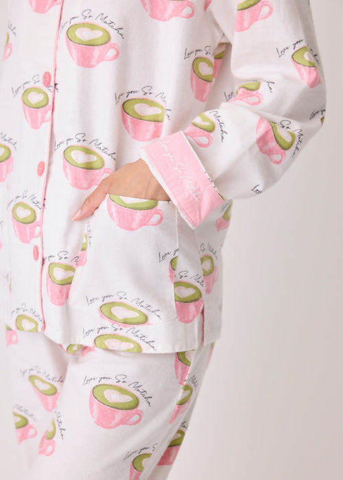 PJ Salvage Love You So Matcha Flannel Set