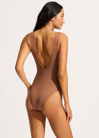 Seafolly Sea Dive Deep V Neck Swimsuit