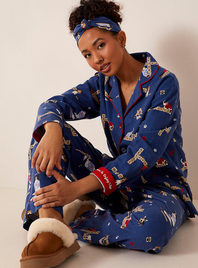 PJ Salvage Paws & Enjoy Life Flannel PJ Set