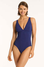 Sea Level Panel Line Swimsuit