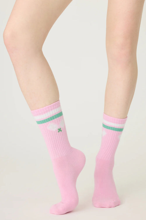 PJ Salvage Happiest on the Court Ribbed Crew Socks