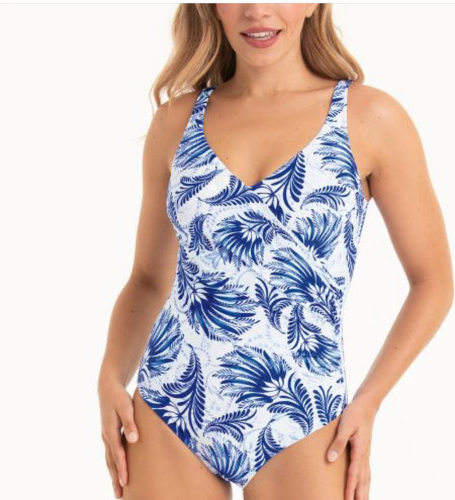 Anita Blue Floral One Piece 7411