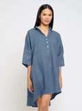 Pistache Collared Linen Coverup